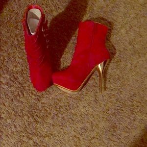 Red heels boots